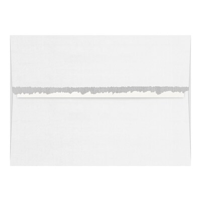 Silver Lined White Printed Fast Stick Envelopes with Deckled Edge, 25 Per Pack