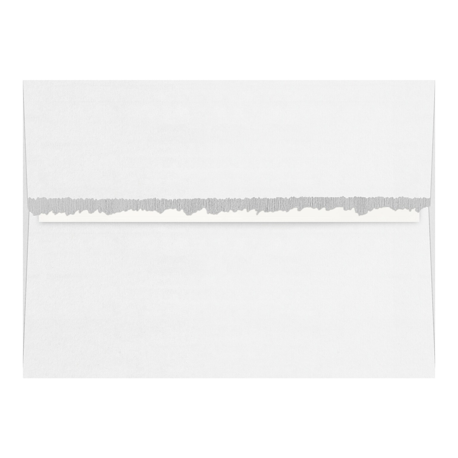 Silver Lined White Printed Fast Stick Envelopes with Deckled Edge, 25 Per Pack