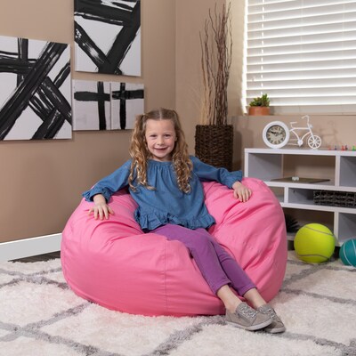 Flash Furniture Cotton Twill Bean Bag Chair, Light Pink (DGBEANLGSLDPK)