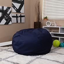 Flash Furniture Cotton Twill Oversized Solid Bean Bag Chair, Navy Blue