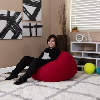 Flash Furniture Cotton Twill Bean Bag Chair, Red (DGBEANSMSLDRD)