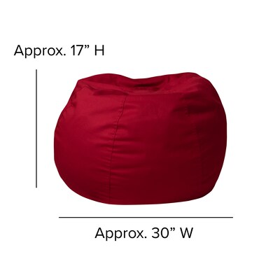 Flash Furniture Cotton Twill Bean Bag Chair, Red (DGBEANSMSLDRD)