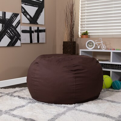 Flash Furniture Cotton Twill Bean Bag Chair, Brown (DGBEANLGSLDBN)