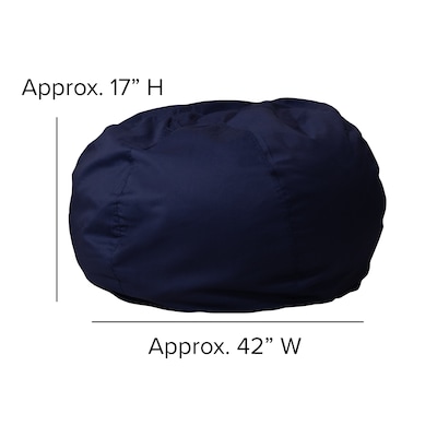 Flash Furniture Cotton Twill Oversized Solid Bean Bag Chair, Navy Blue