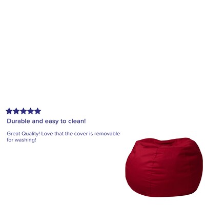 Flash Furniture Cotton Twill Bean Bag Chair, Red (DGBEANSMSLDRD)
