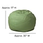 Flash Furniture Cotton Twill Bean Bag Chair, Green (DGBEANSMSLDGN)