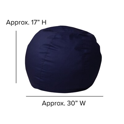 Flash Furniture Cotton Twill Bean Bag Chair, Navy Blue (DGBEANSMSLDBL)