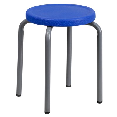 Flash Furniture 17 Plastic Backless Stackable Stool, Blue