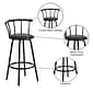 Flash Furniture Transitional Vinyl Swivel Barstool, Black (YBYJ909KD)