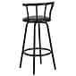 Flash Furniture Transitional Vinyl Swivel Barstool, Black (YBYJ909KD)