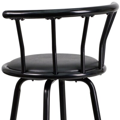 Flash Furniture Transitional Vinyl Swivel Barstool, Black (YBYJ909KD)