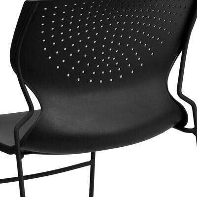 Flash Furniture HERCULES Series Plastic Stack Chair, Black (RUT438BK)