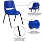 Flash Furniture HERCULES Series Plastic Shell Stack Chair, Navy/Black (RUT16NVYBK)