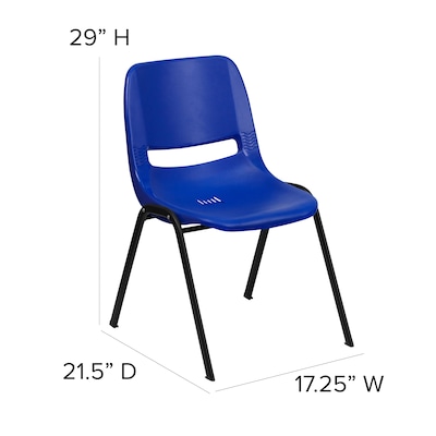 Flash Furniture HERCULES Series Plastic Shell Stack Chair, Navy/Black (RUT16NVYBK)