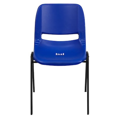 Flash Furniture HERCULES Series Plastic Shell Stack Chair, Navy/Black (RUT16NVYBK)