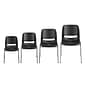 Flash Furniture HERCULES Series Plastic Shell Stack Chair, Black/Chrome (RUT16BKCHR)