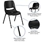 Flash Furniture HERCULES Series Plastic Kid's Shell Stack Chair, Black (RUT14PDRBK)