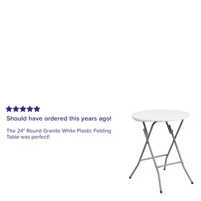 Flash Furniture Elon Folding Table, 24" x 24", Granite White (DADYCZ80R1SM)