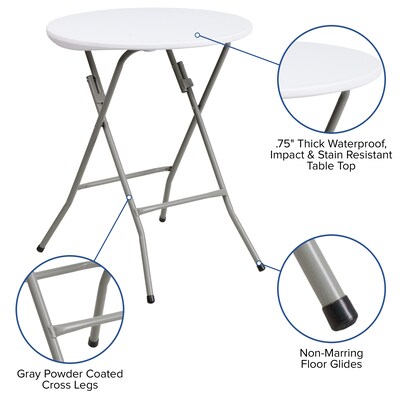 Flash Furniture Elon Folding Table, 24" x 24", Granite White (DADYCZ80R1SM)