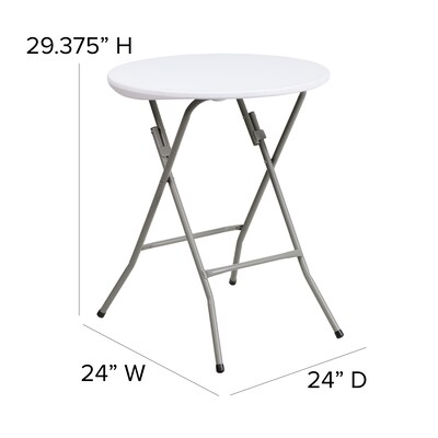 Flash Furniture Elon Folding Table, 24" x 24", Granite White (DADYCZ80R1SM)
