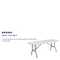 Flash Furniture 72" x 30" Plastic Folding Table, Granite White