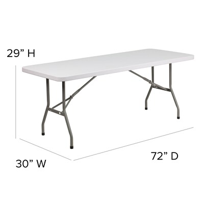 Flash Furniture Elon Folding Table, 72" x 30", Granite White (DADYCZ183BGW)