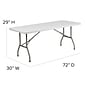 Flash Furniture Elon Folding Table, 72" x 30", Granite White (DADYCZ183BGW)