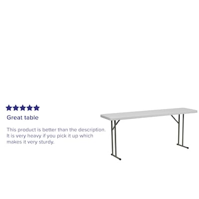 Flash Furniture Elon Folding Table, 72" x 18", Granite White (DADYCZ180GW)