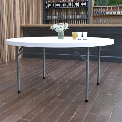Flash Furniture Elon Folding Table, 59.75 x 59.75, Granite White (DADYCZ152RGW)