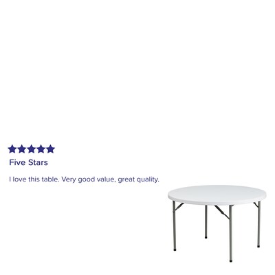 Flash Furniture Elon Folding Table, 48" x 48", Granite White (DADYCZ122R)