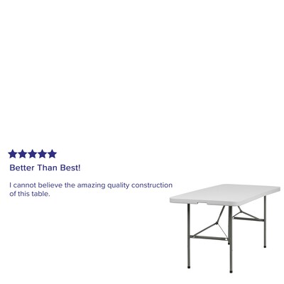 Flash Furniture Elon Folding Table, 60" x 30", Granite White (DADYCZ152Z)