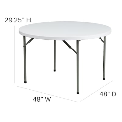Flash Furniture Elon Folding Table, 48" x 48", Granite White (DADYCZ122R)