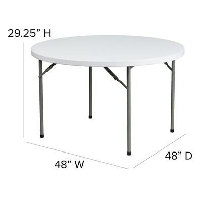 Flash Furniture Elon Folding Table, 48" x 48", Granite White (DADYCZ122R)