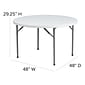 Flash Furniture Elon Folding Table, 48" x 48", Granite White (DADYCZ122R)