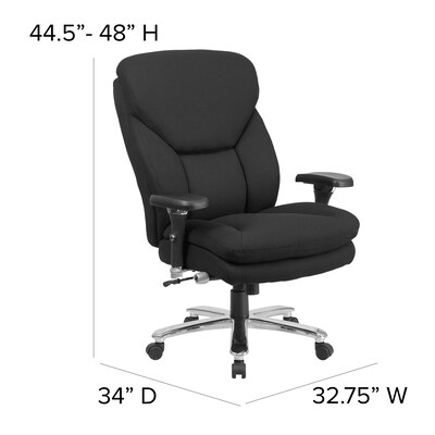 Flash Furniture HERCULES Series Ergonomic Fabric Swivel 24/7 Intensive Use Big & Tall Office Chair, Black (GO2085)