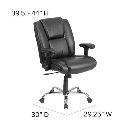 Flash Furniture HERCULES Series Ergonomic LeatherSoft Swivel Big & Tall Task Office Chair, Black (GO2132LEA)