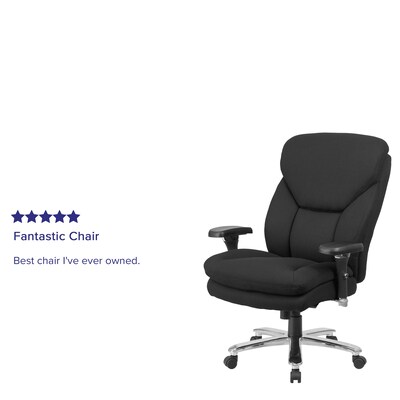 Flash Furniture HERCULES Series Ergonomic Fabric Swivel 24/7 Intensive Use Big & Tall Office Chair, Black (GO2085)