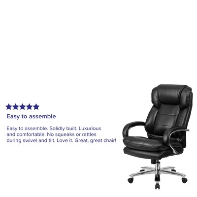 Flash Furniture HERCULES Series Ergonomic LeatherSoft Swivel Big & Tall Executive Office Chair, Black (GO2078LEA)