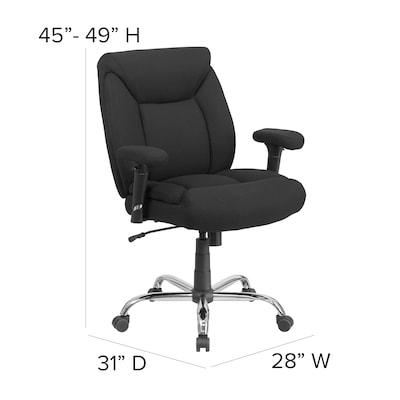 Flash Furniture HERCULES Series Ergonomic Fabric Swivel 24/7 Intensive Use Big & Tall Executive Office Chair, Black (GO2078)