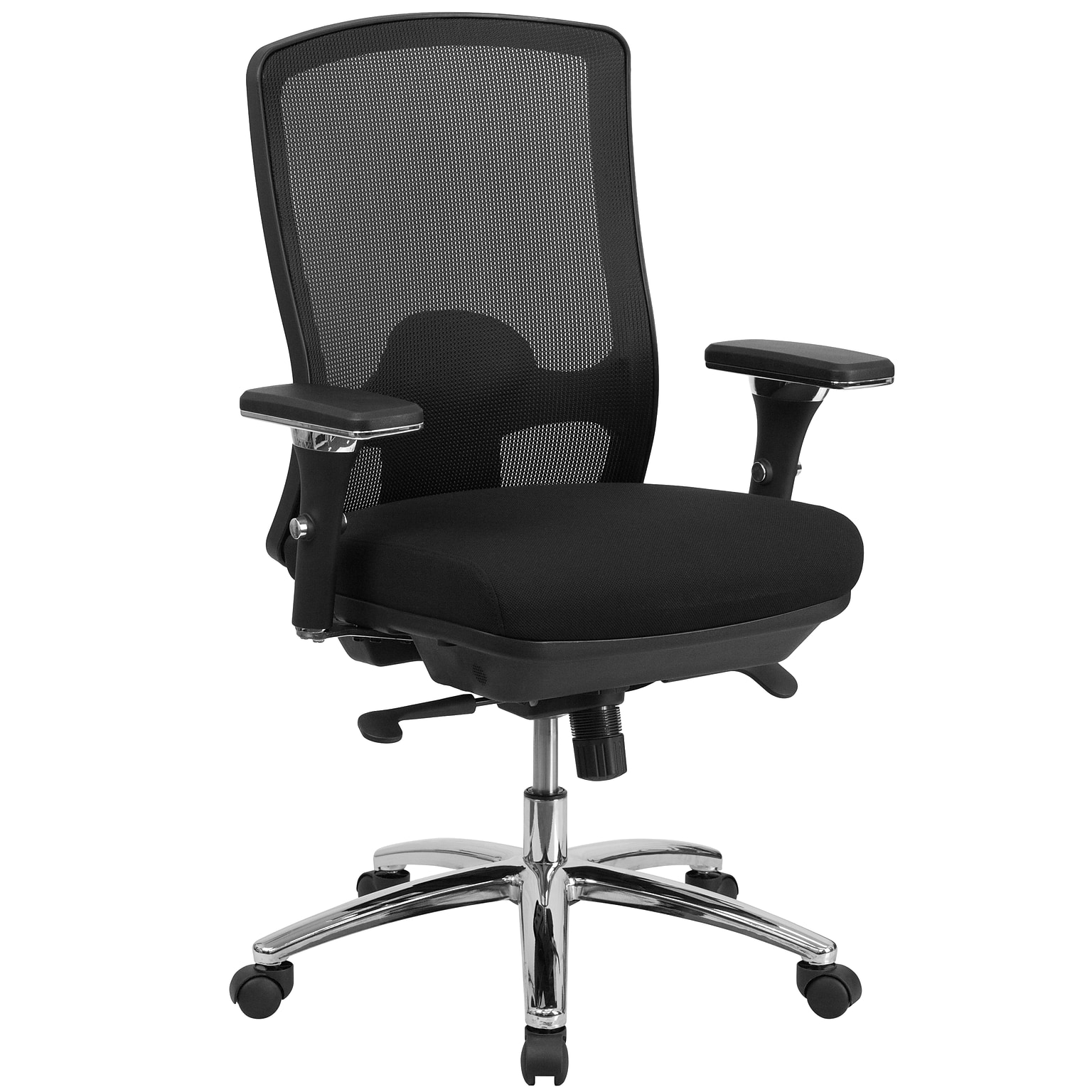 Flash Furniture HERCULES Series Ergonomic Mesh Swivel 24/7 Intensive Use Big & Tall Multifunction Office Chair, Black (LQ2BK)