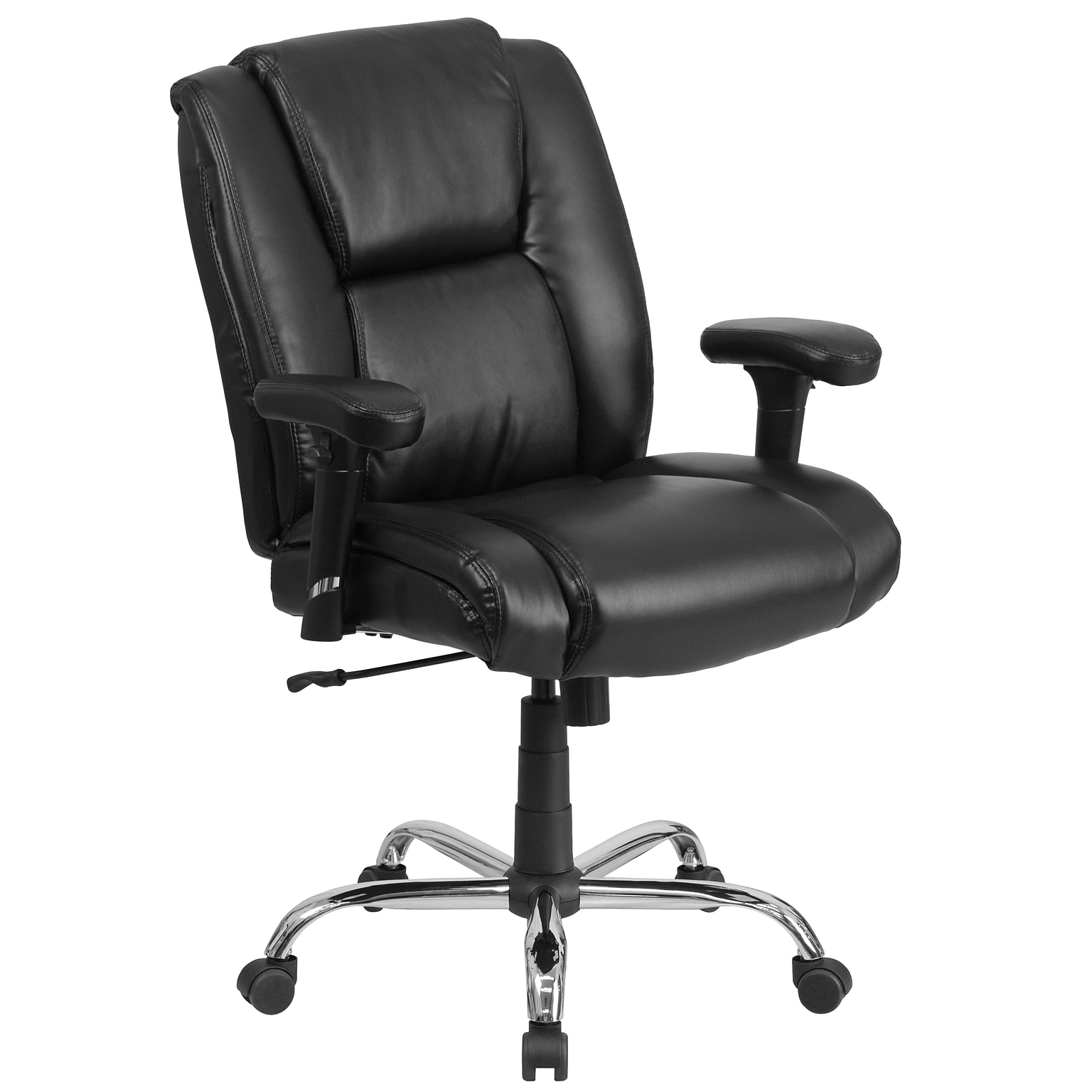 Flash Furniture HERCULES Series Ergonomic LeatherSoft Swivel Big & Tall Task Office Chair, Black (GO2132LEA)