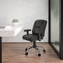 Flash Furniture HERCULES Series Ergonomic LeatherSoft Swivel Big & Tall Task Office Chair, Black (GO