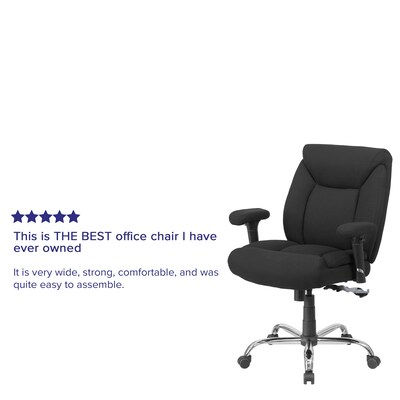 Flash Furniture HERCULES Series Ergonomic Fabric Swivel Big & Tall Tufted Task Office Chair, Black (GO2073F)