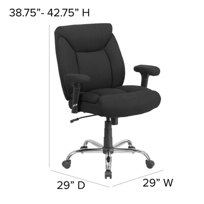 Flash Furniture HERCULES Series Ergonomic Fabric Swivel Big & Tall Tufted Task Office Chair, Black (GO2073F)