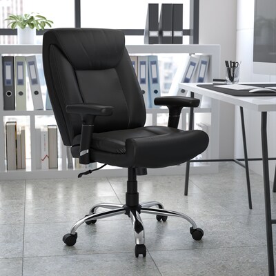 Flash Furniture HERCULES Series Ergonomic LeatherSoft Swivel Big & Tall Tufted Task Office Chair, Bl