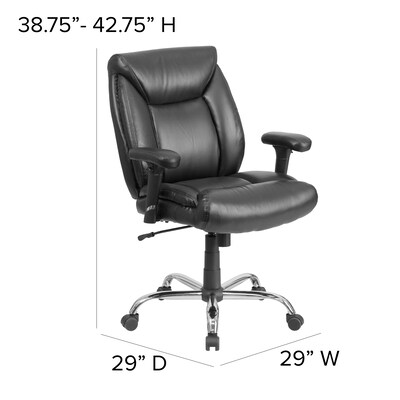 Flash Furniture HERCULES Series Ergonomic LeatherSoft Swivel Big & Tall Tufted Task Office Chair, Black (GO2073LEA)