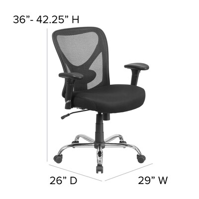 Flash Furniture HERCULES Series Ergonomic Mesh Swivel  Big & Tall Office Chair, Black (GO2032)