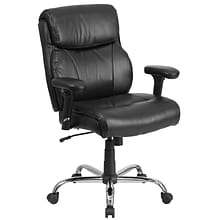 Flash Furniture HERCULES Series Ergonomic LeatherSoft Swivel Big & Tall Task Office Chair, Black (GO