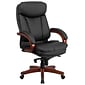 Flash Furniture Hansel Ergonomic LeatherSoft Swivel High Back Executive Office Chair, Black/Mahogany (BT90171HS)