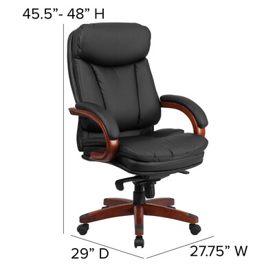 Flash Furniture Hansel Ergonomic LeatherSoft Swivel High Back Executive Office Chair, Black/Mahogany (BT90171HS)